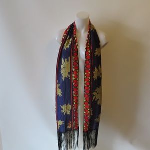ZADIG & VOLTAIRE RED/PURPLE HEARTS ITALIAN SCARF *